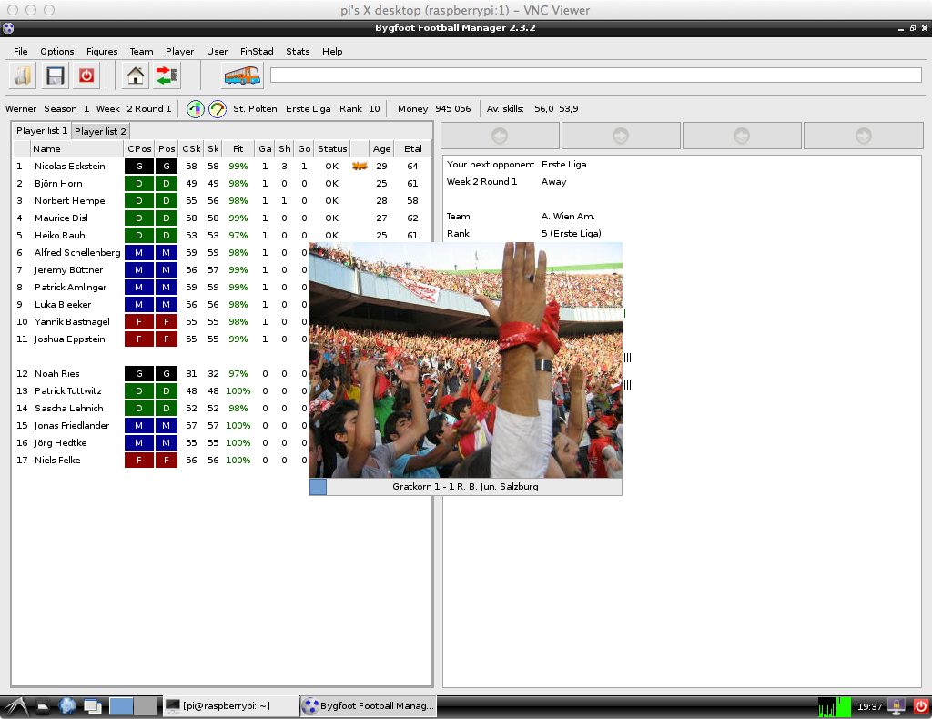 Raspberry Pi Fussballmanager Developer Blog