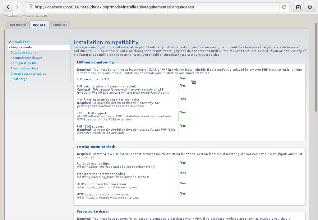 phpbb Requirements