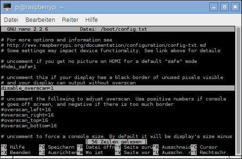 Raspberry Pi schwarze Balken auf HD Bildschirm entfernen