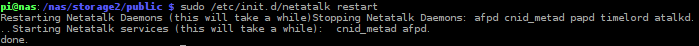 Raspberry Pi NAS netatalk Restart