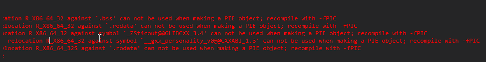 can not be used when making a PIE object