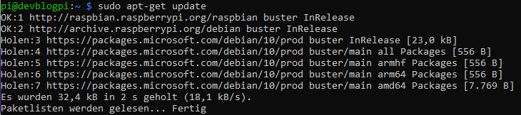 dotnet Debian Buster