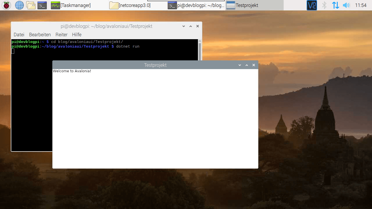 Avalonia UI .NET Core 3.0 Programm Raspberry Pi