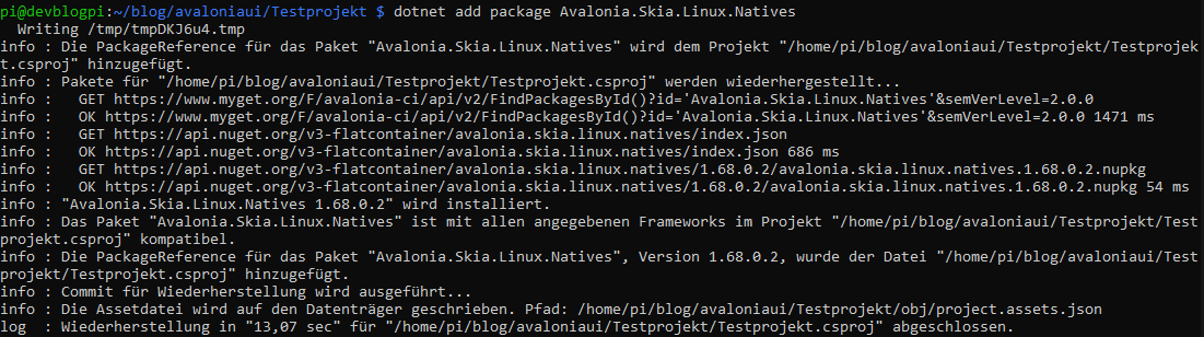 dotnet add package Avalonia.Skia.Linux.Natives