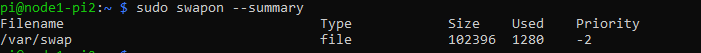 swap file status