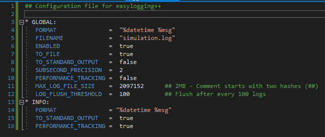 easylogging++ Konfiguration