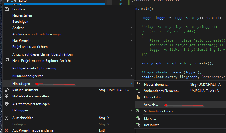 Visual Studio Verweis hinzufügen