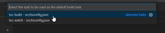 TypeScript Visual Studio Code task build