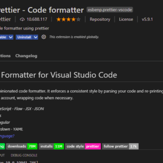 automatische Formatierung Prettier Visual Studio Code
