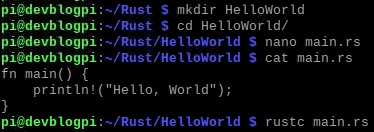 rust hello world