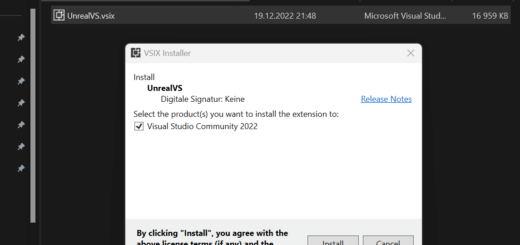 Unreal Engine Visual Studio Erweiterung installieren